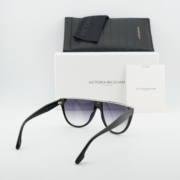 Victoria Beckham VB682S 001 Aviator Sunglasses – Black/Smoke main image 6